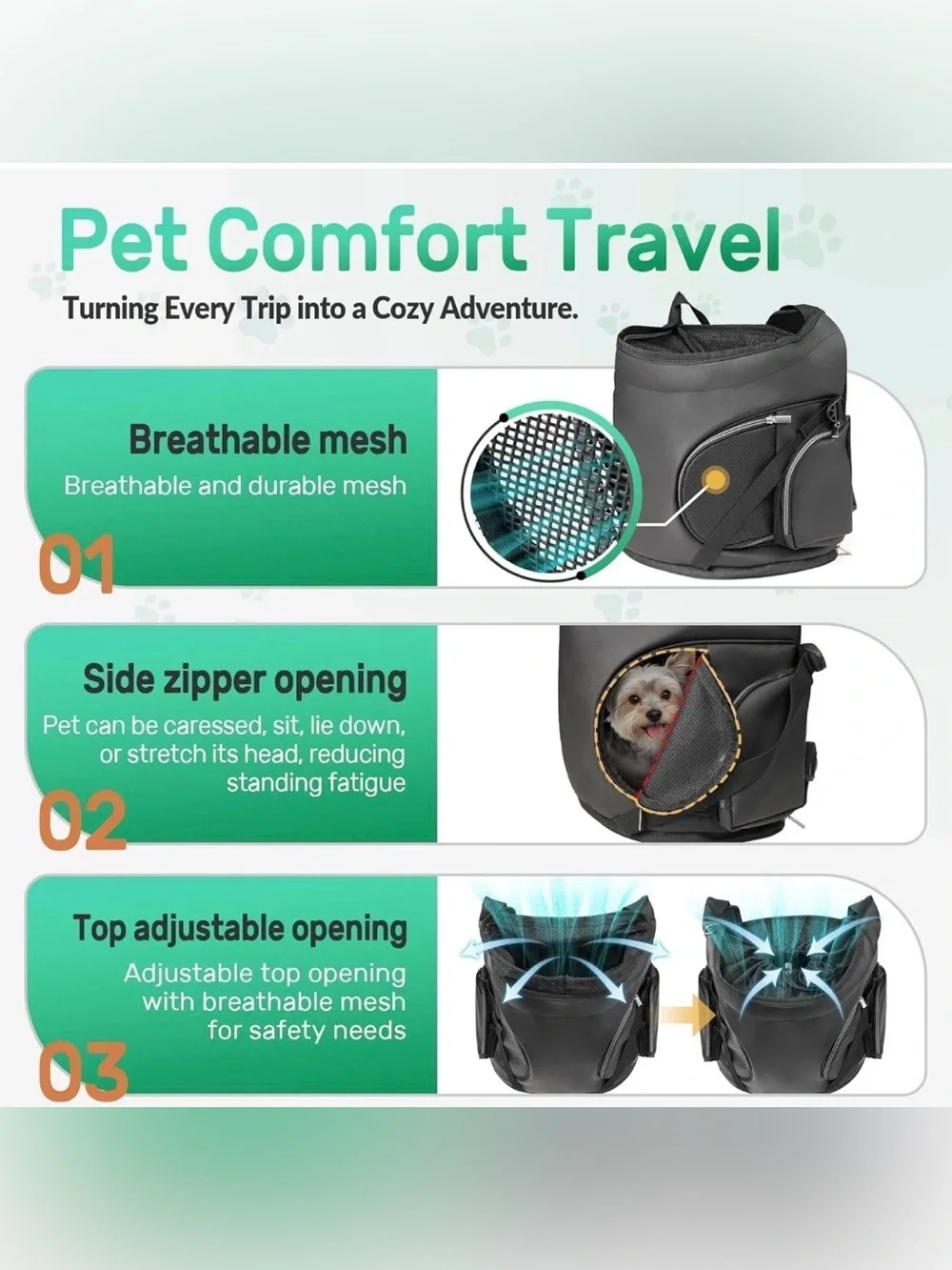 Front-Opening Pet Carrier Backpack - Black